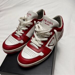 Prada Mens Downtown Leather Sneakers